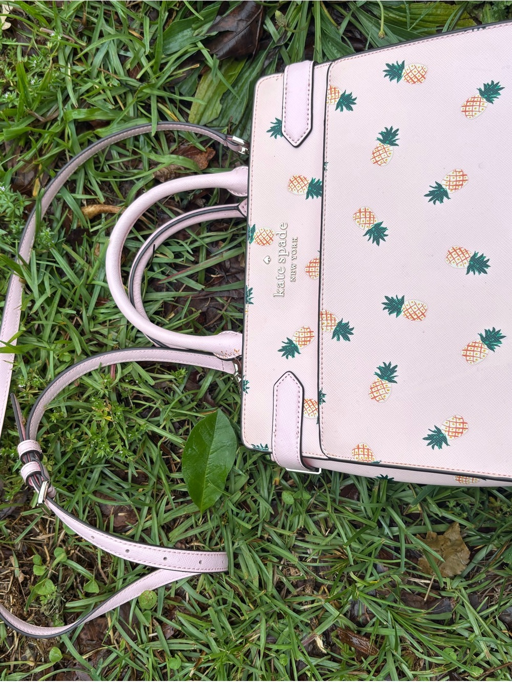 kate spade Pink Pineapple Print Satchel Bag - Picture 2 of 4